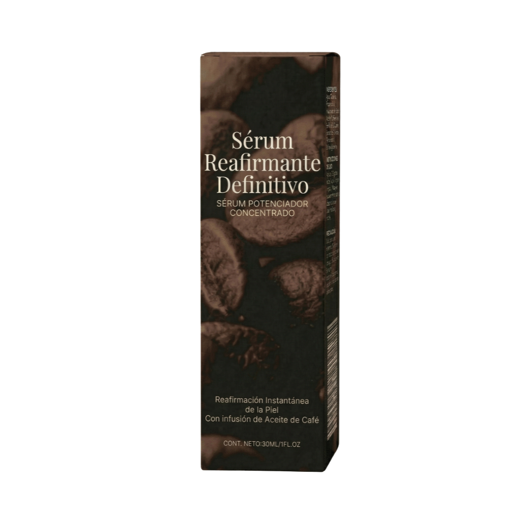Sérum ultra reafirmante en envase elegante, promueve una piel suave y radiante, ideal para el cuidado diario.