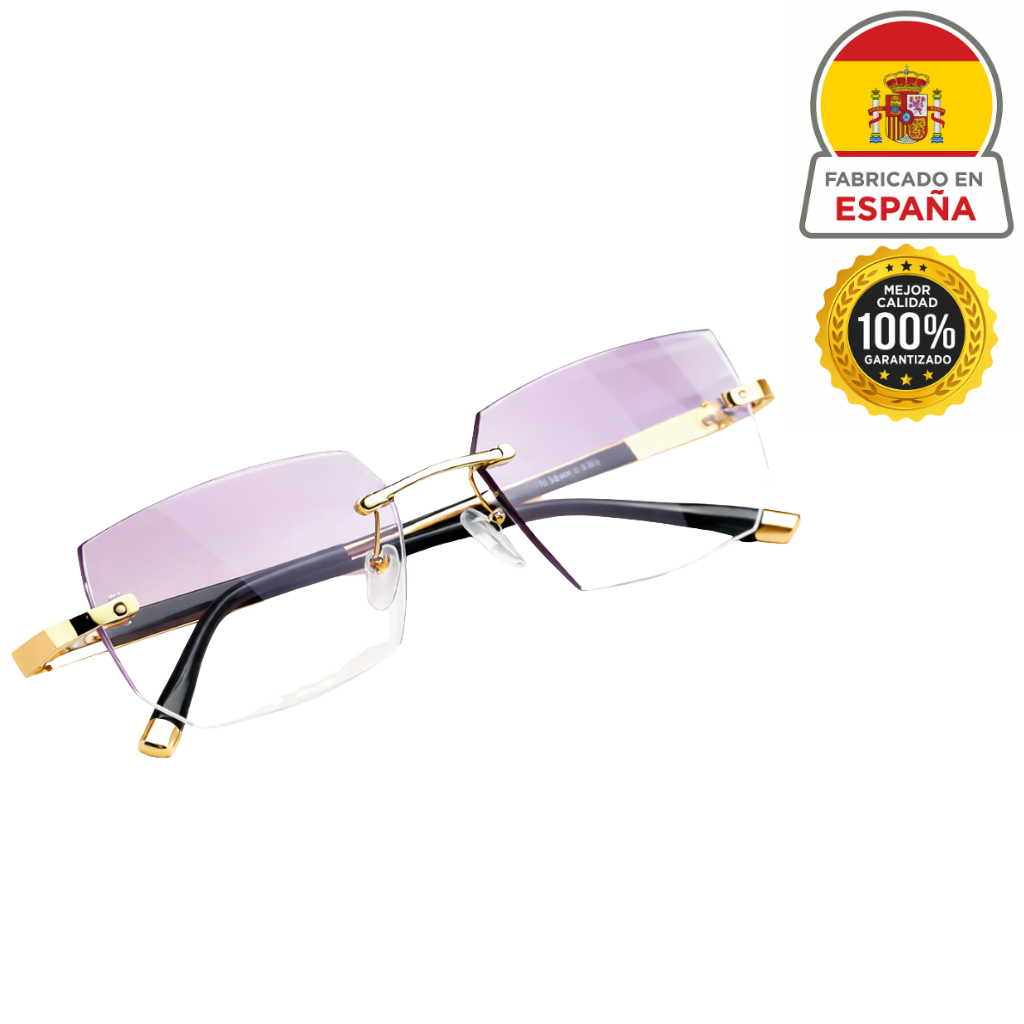 Gafas Ultra Restore estilo modernas con lentes morados, perfectas para completar looks diarios y elegantes.