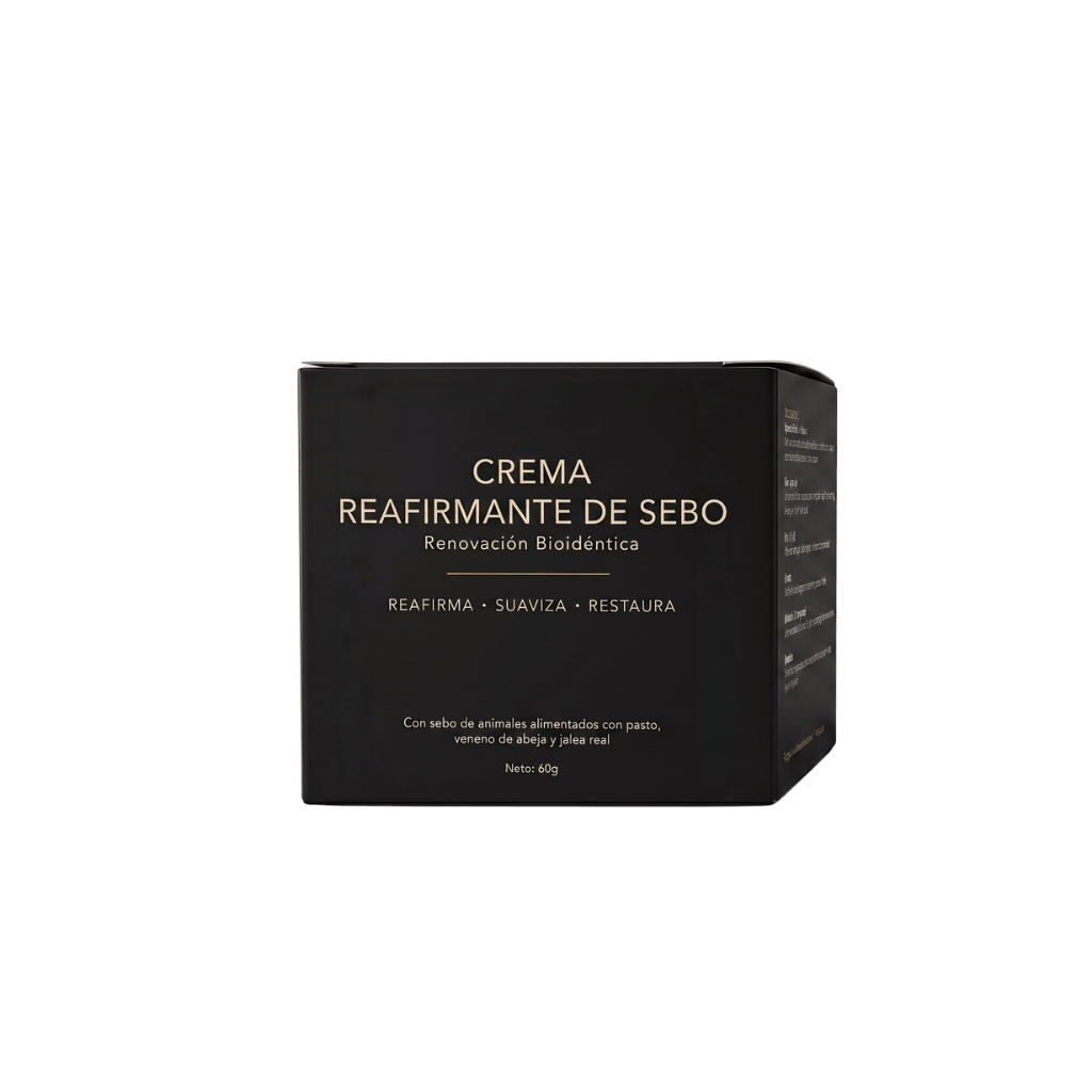Caja de Crema reafirmante de sebo, un bálsamo nutritivo para piel firmada y tonificada, 60g.