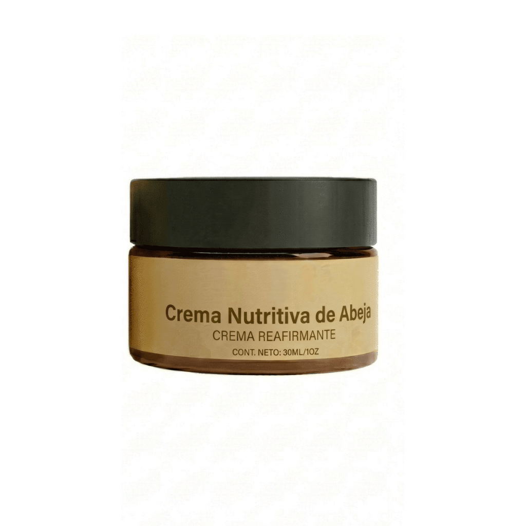 Crema lifting premium de miel en envase de vidrio, ideal para el cuidado diario de la piel.