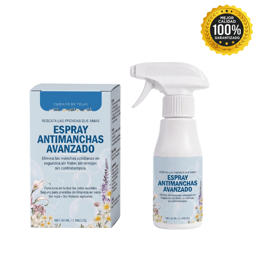 Spray Emulsionante para Ropa No Iónico Avanzado junto a su envase, ideal para eliminar manchas difíciles.