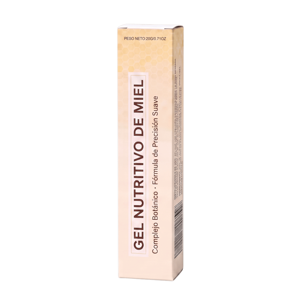 Gel Nutritivo de Miel en envase elegante, fomenta una piel suave y nutrición diaria.