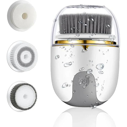 Medivita PureClean Limpiador de Brochas de Maquillaje y sus adaptadores, con gotas de agua en fondo blanco.