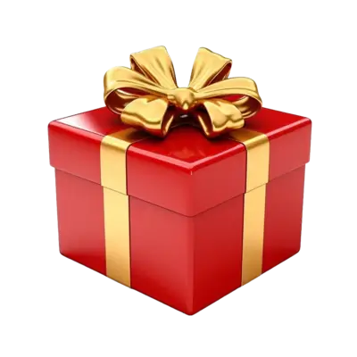 🎁Regalo GRATIS🎁 en una caja de regalo roja con un lazo dorado, símbolo de sorpresa y agradecimiento.